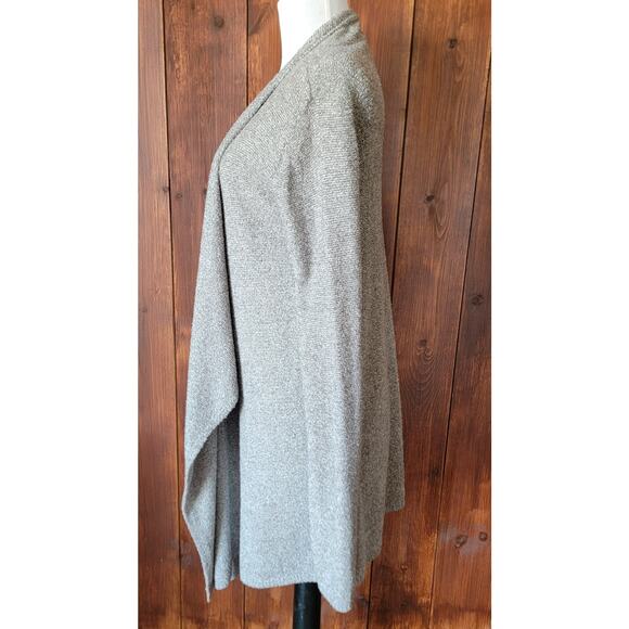 Barefoot Dreams Bamboo Chic Lite Cardigan S/M Heather Gray Open Front Waterfall - Picture 9 of 11